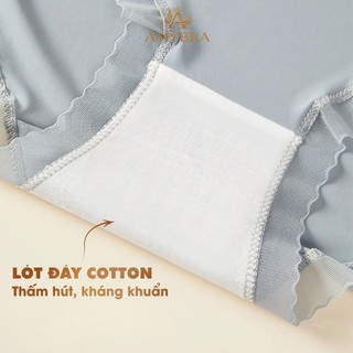 Quần Lót Nữ Su Cạp Vừa Mỏng Nhẹ, Quần Lót Su Viền Ren Mỏng Thoáng, Đáy May Kháng Khuẩn AMYBRA L369