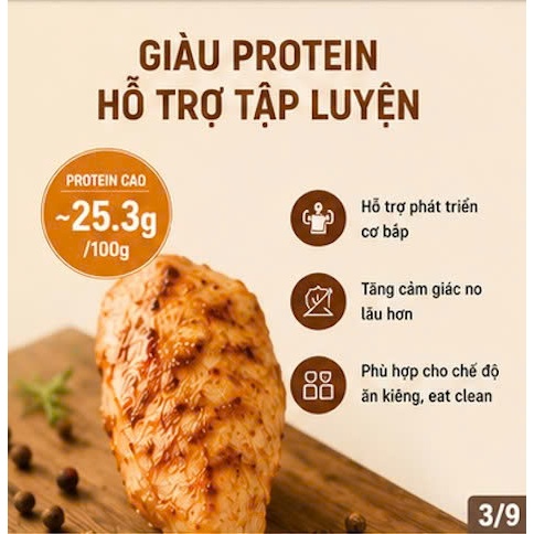 Ức Gà Ăn Kiêng Nấu Chậm 50g - Giàu Protein, Healthy, Tiện Lợi Cho Người Tập Gym & Chế Độ Eat Clean