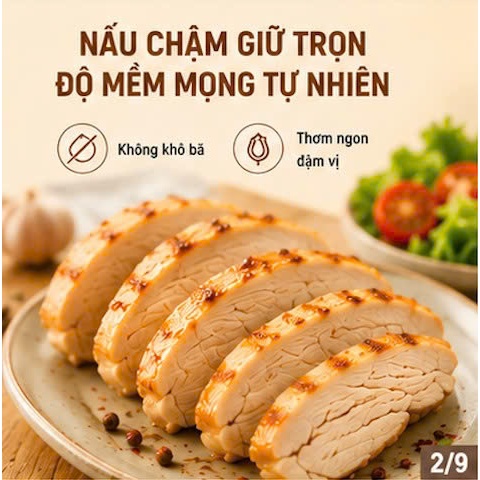 Ức Gà Ăn Kiêng Nấu Chậm 50g - Giàu Protein, Healthy, Tiện Lợi Cho Người Tập Gym & Chế Độ Eat Clean