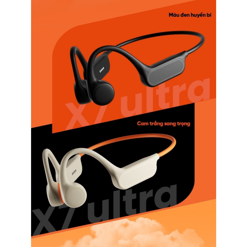 (Tặng mũ)Tai nghe dẫn truyền xương Bluetooth X7 chống nước IPX8 bộ nhớ 32G có mic Tai nghe chạy bộ, đạp xe, bơi lội | BigBuy360 - bigbuy360.vn