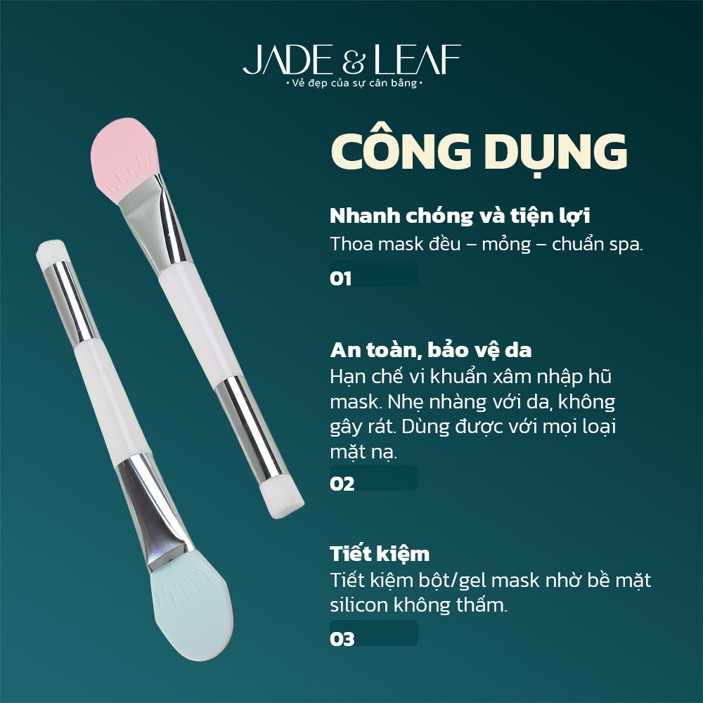 Cọ Quét Mặt Nạ Jade&Leaf Silicon Cao Cấp Chổi Đắp Mask Làm Đẹp Tán Đều Mỹ Phẩm Chăm Sóc Da