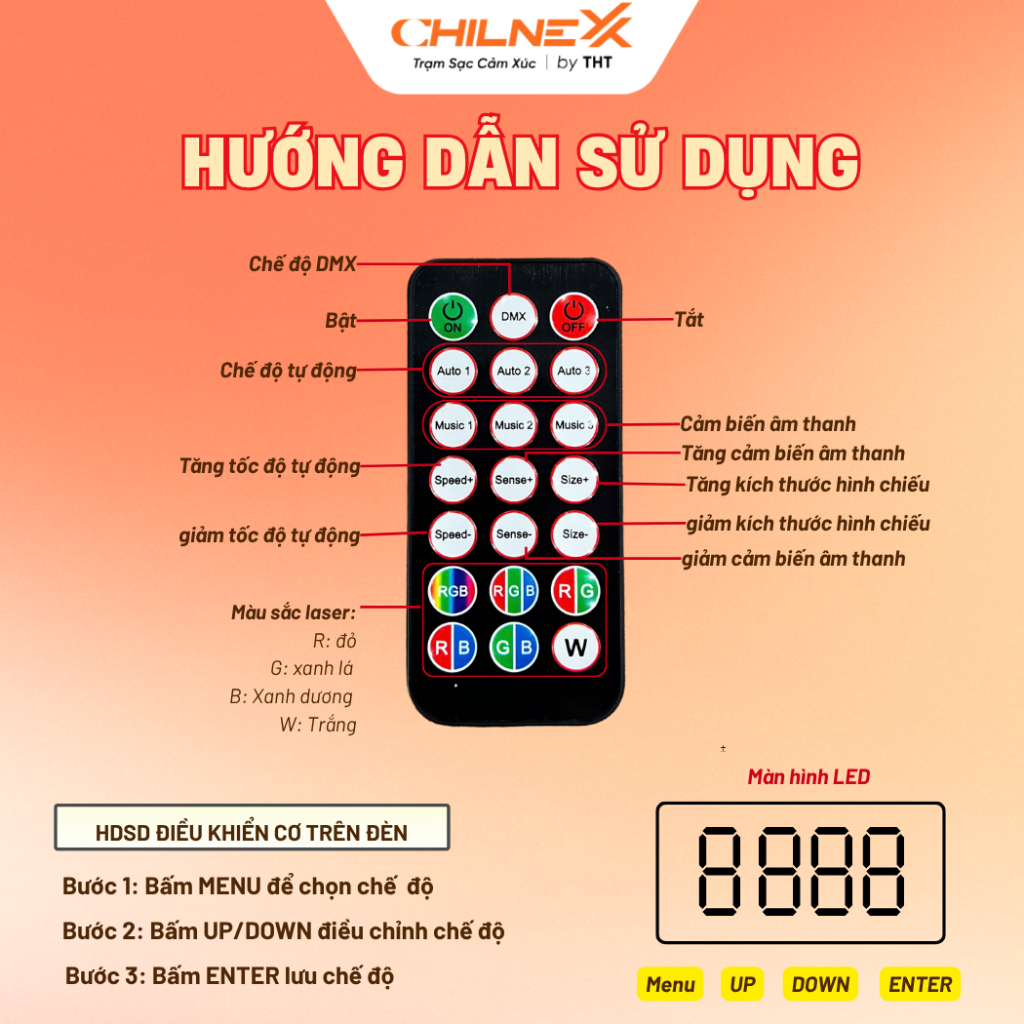 Đèn Sân Khấu Máy Đánh Tia 1 Cửa CHILNEXX đèn sân khấu nháy theo nhạc chiếu laser cho sự kiện quán bar  nhà hàng