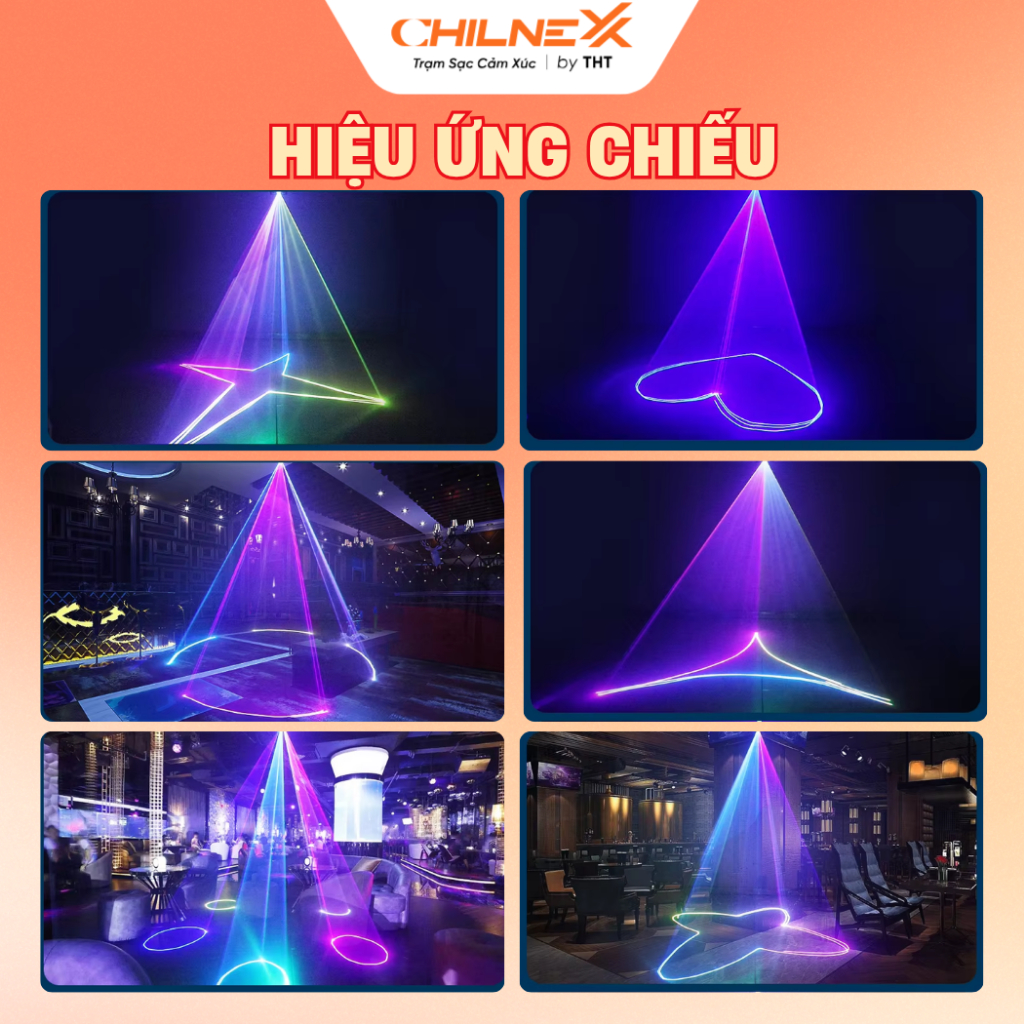 Đèn Sân Khấu Máy Đánh Tia 1 Cửa CHILNEXX đèn sân khấu nháy theo nhạc chiếu laser cho sự kiện quán bar  nhà hàng