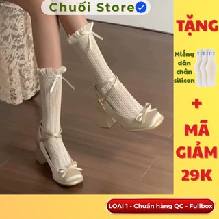 Giày cao gót nữ da PU tổng hợp dệt vải đế cao su sang trọng quý phái tinh t