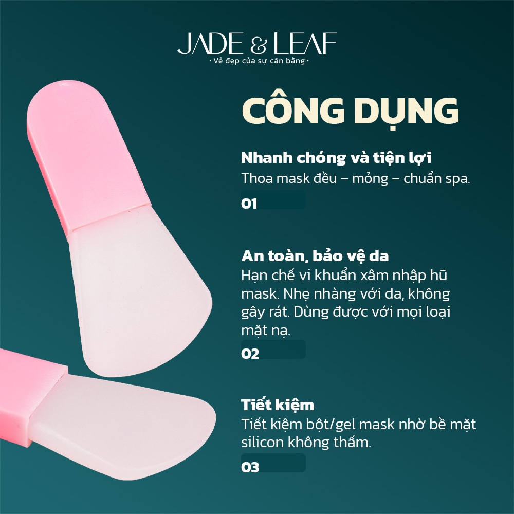 Cọ Đắp Mask Mini Jade&Leaf Cầm Tay Silicon Dụng Cụ Thoa Mặt Nạ Chăm Sóc Da Tiện Lợi Nhỏ Gọn