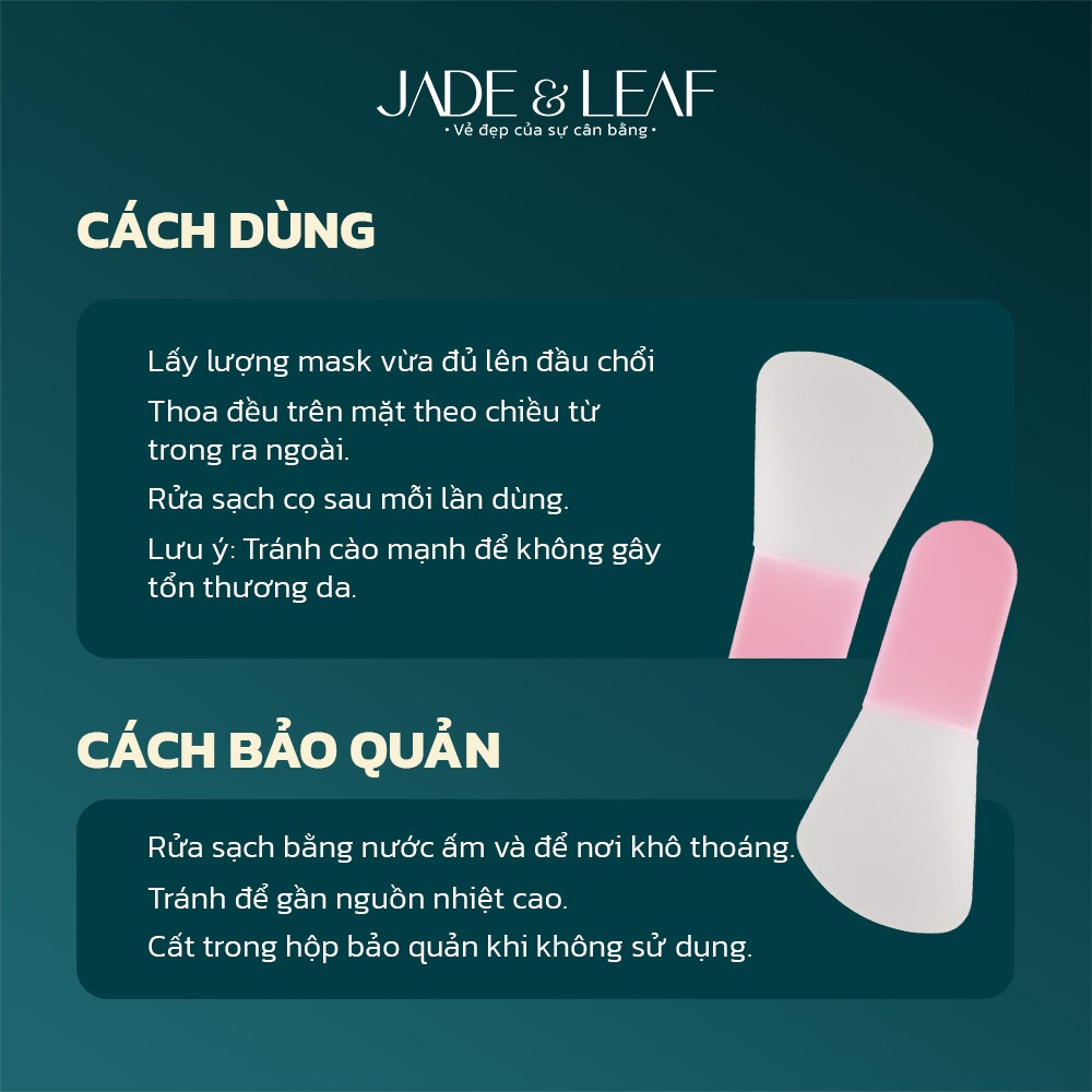 Cọ Đắp Mask Mini Jade&Leaf Cầm Tay Silicon Dụng Cụ Thoa Mặt Nạ Chăm Sóc Da Tiện Lợi Nhỏ Gọn