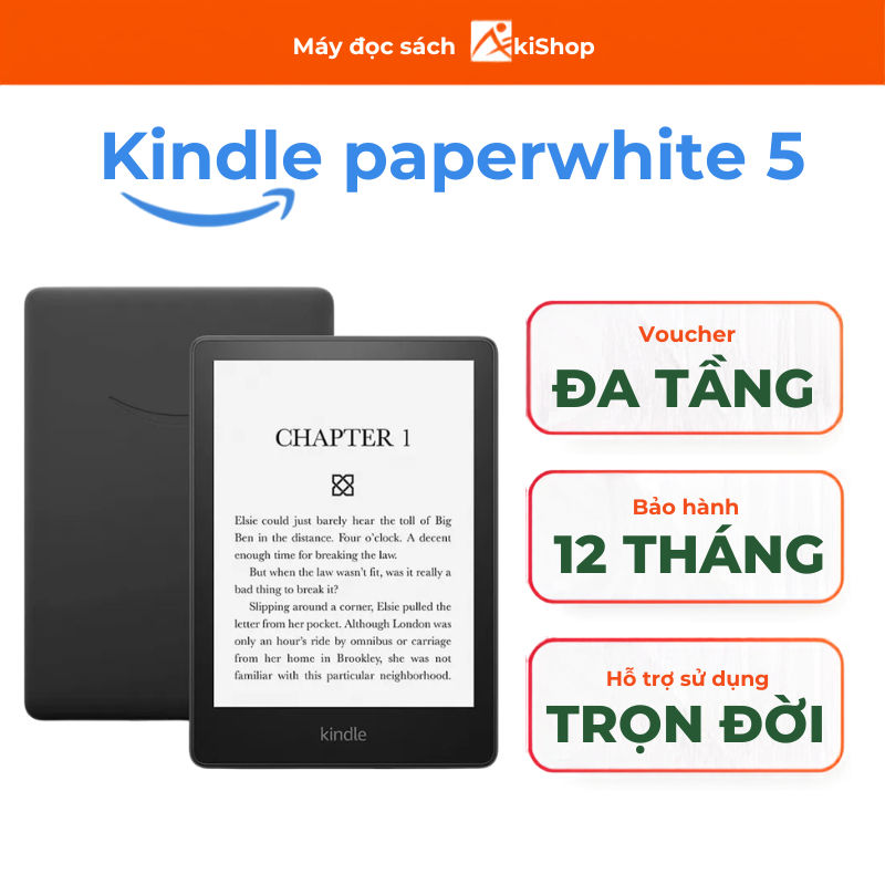 Máy đọc sách Kindle Paperwhite 5 16GB Màu đen chính hãng Akishop | BigBuy360 - bigbuy360.vn