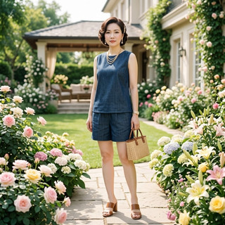 Bộ Đũi Nữ Sát Nách Cao Cấp, Sét Áo Form Suông Cổ Tròn Quần Short Mặc Nhà Đi Chơi Đẹp Thanh Lịch- Anh Thư Shop (AT49)