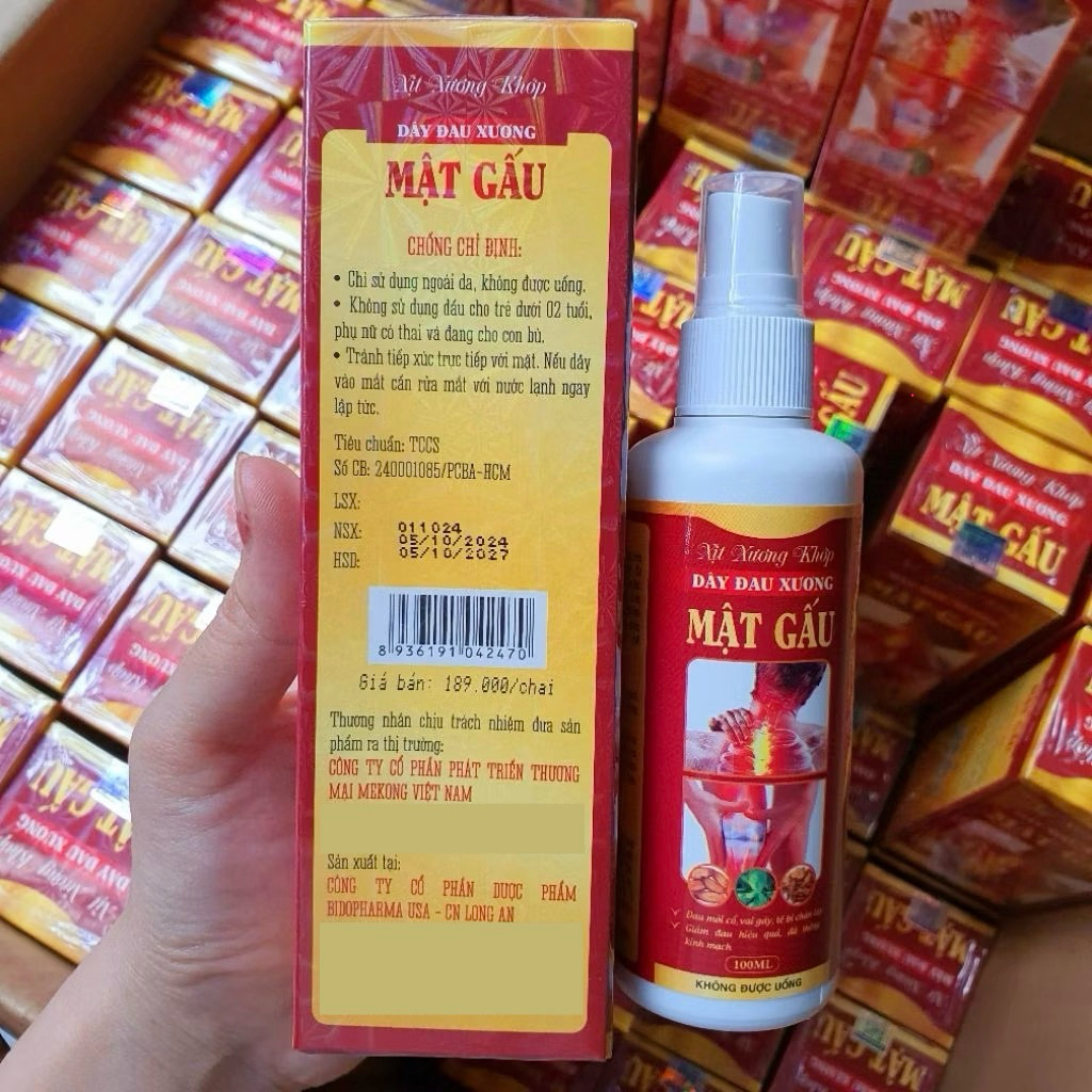 [Xịt Xương Khớp]Xịt Xương Khớp Dây Đau Xương Mật Gấu-Giảm đau nhức xương khớp,chấn thương-Chai 100ml