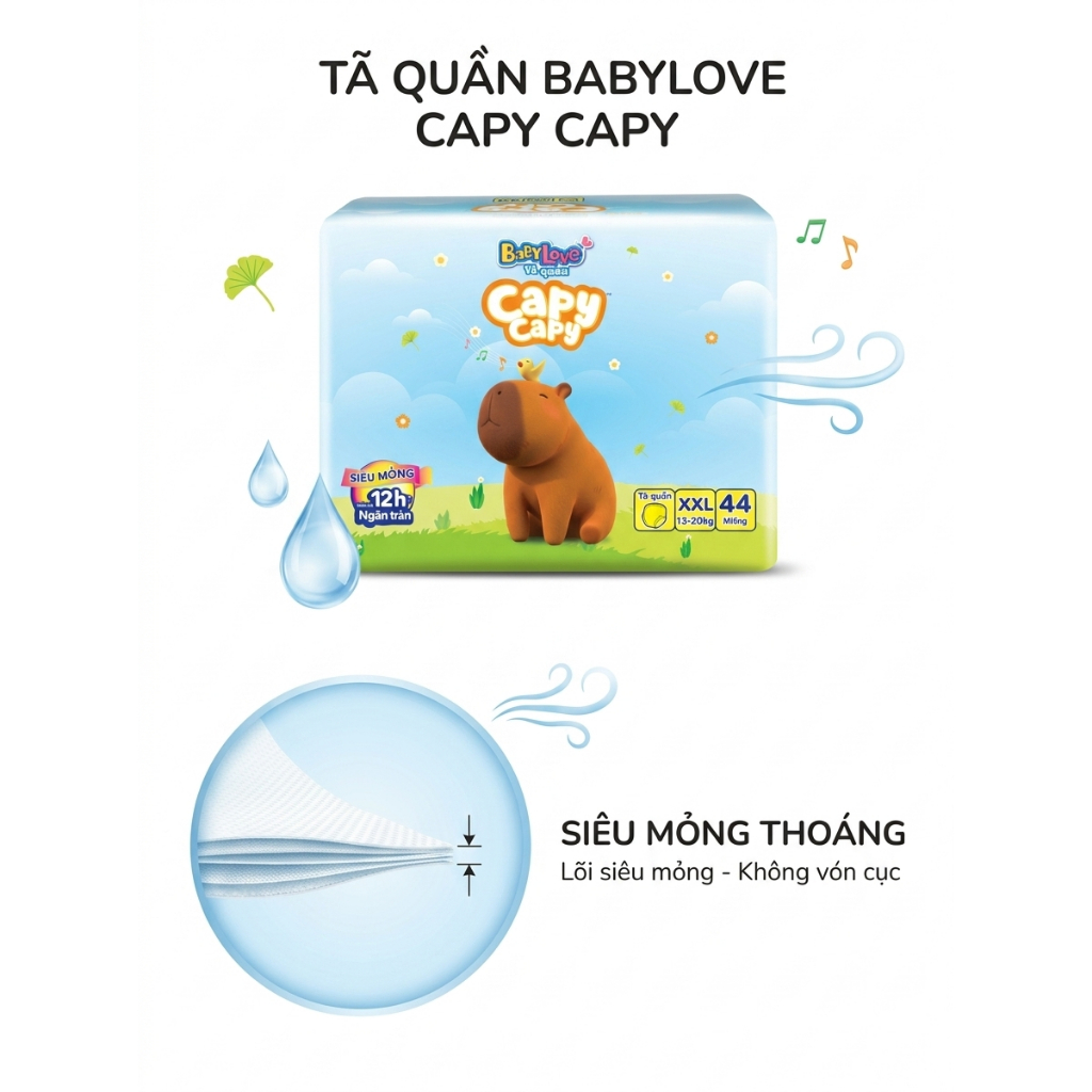 [DEAL T7] 🍊 TÃ QUẦN BABYLOVE CAPY CAPY M/XXL- SIÊU MỎNG THOÁNG, CHỐNG TRÀN 12 GIỜ 🍊