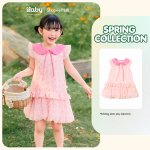 [ILABY 10-40kg] Váy bé gái chất liệu tơ mềm có lót không ngứa, đính nơ dễ thương [3962]