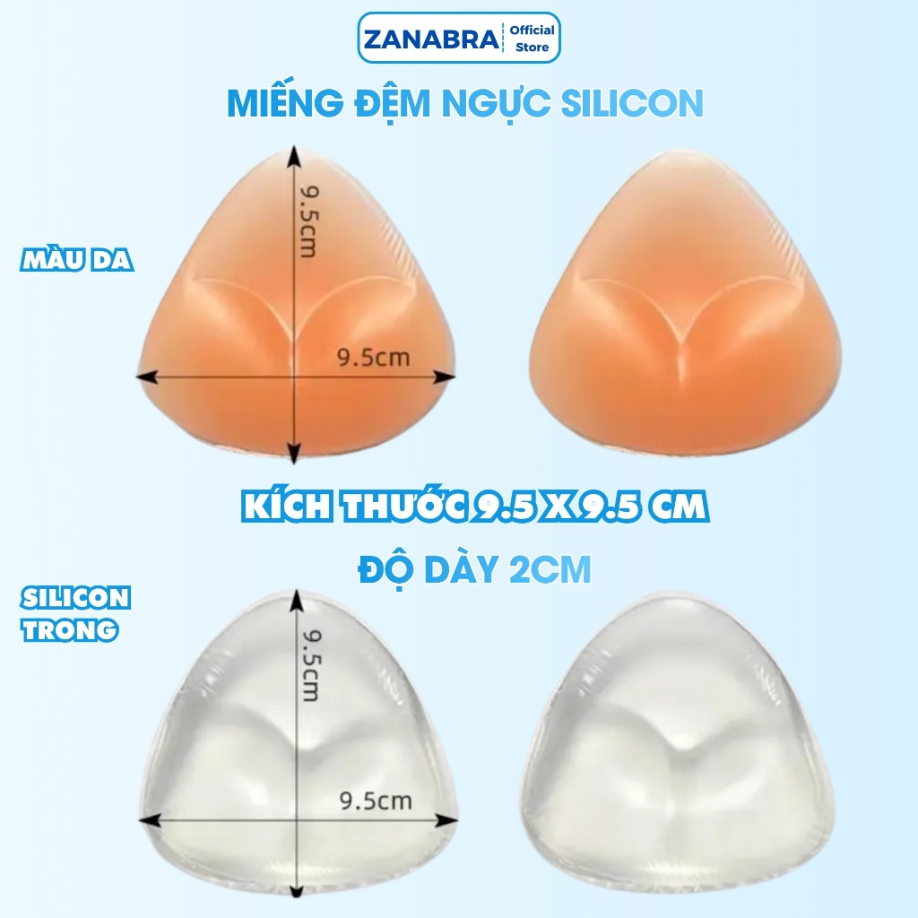 Miếng độn ngực silicon mềm mại nâng ngực tôn dáng, Miếng độn ngực không keo dễ sử dụng ZANABRA D352