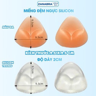 Mút độn ngực silicone mềm mại không keo an toàn cho da, Set 2 miếng nâng ngực silicone hình trái tim D352