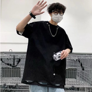 Áo thun phối xích [ovetee] minimal streetwear Hàn