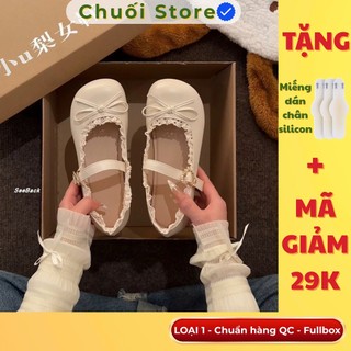 Giày bệt nữ da PU tổng hợp dệt vải đế cao su dễ phối đồ nhẹ nhàng nàng thơ tinh tế