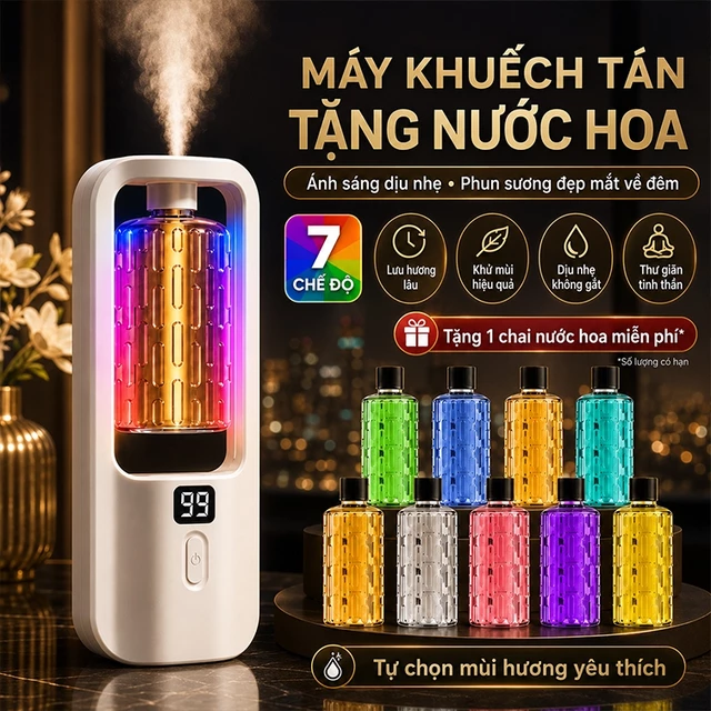 máy xông tinh dầu máy tạo ẩm máy khuếch tán tinh dầu máy phun tinh dầu phòng ngủ tỏa hương nhanh chóng dịu nhẹ thơm lâu