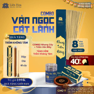 Combo Đặc Biệt - VÂN NGỌC CÁT LÀNH - Liên Hoa - Nhang Cây và Trầm Vân Mây + TẶNG KÈM Trầm Không Tăm