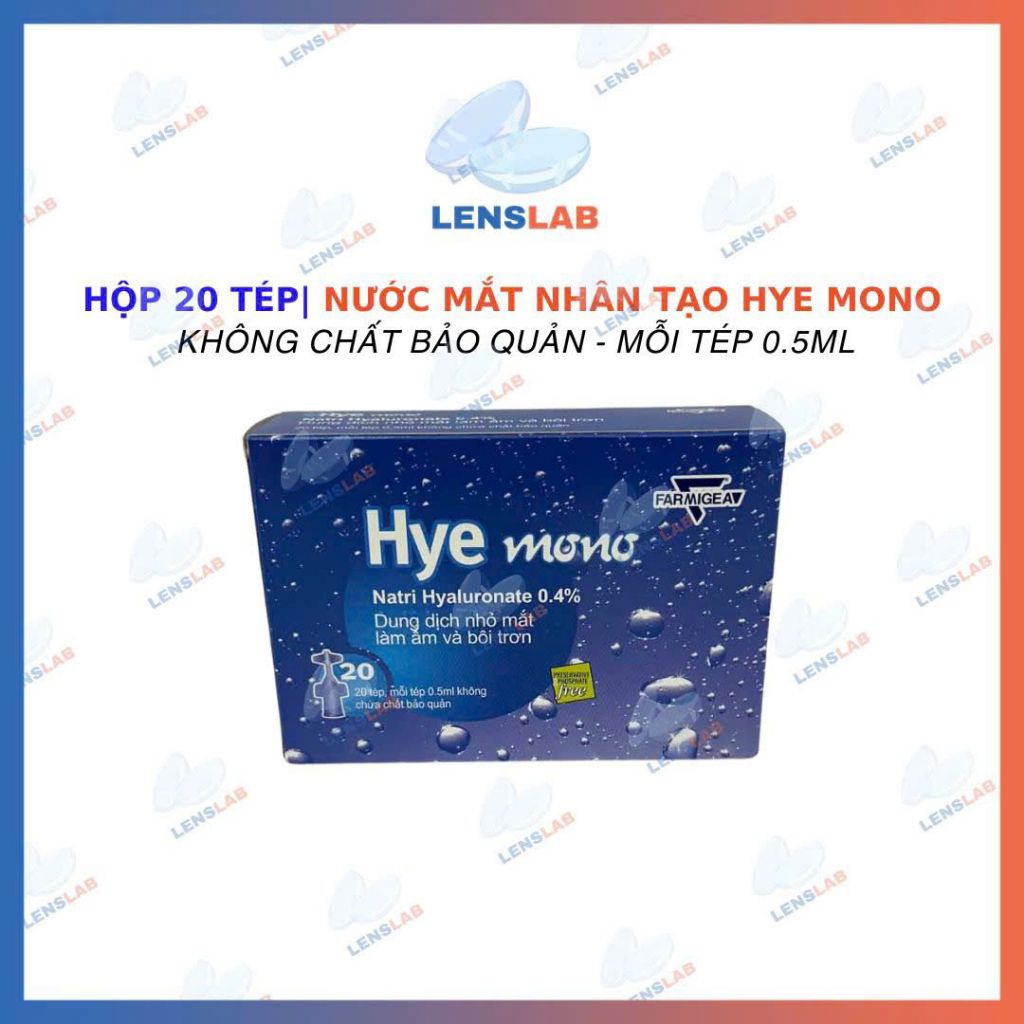 Nước Mắt Nhân Tạo Hye Mono - Hộp 20 Tép, Không Chất Bảo Quản