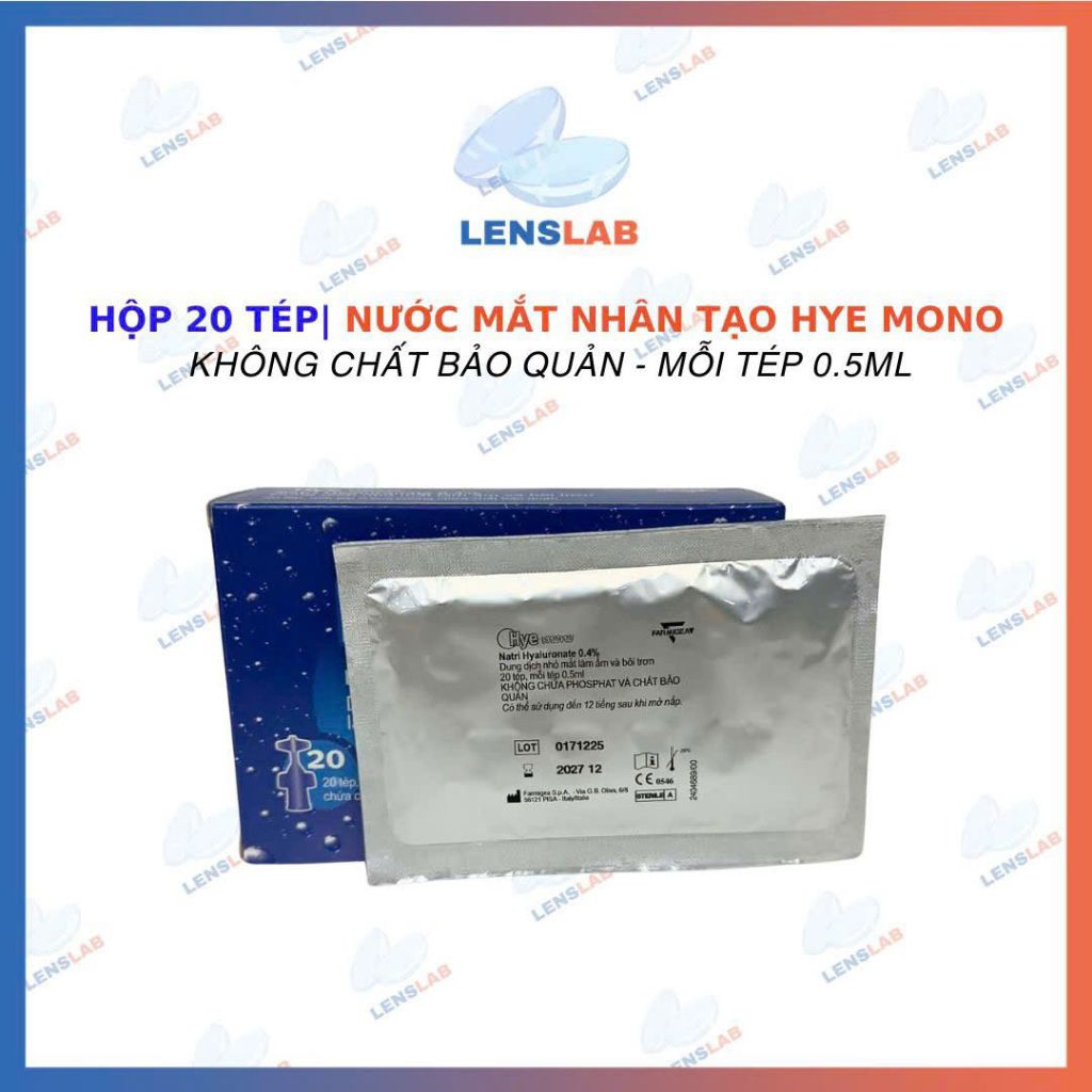 Nước Mắt Nhân Tạo Hye Mono - Hộp 20 Tép, Không Chất Bảo Quản