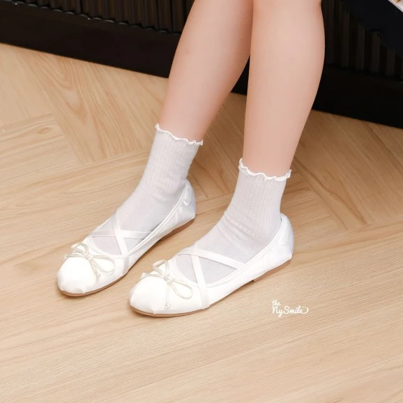 Giày nữ BIG SIZE ( 35 - 42 ) Giày Nữ Búp Bê Nơ 1P , búp bê dây chéo trendy - THENYSMILE - XUKI – 6