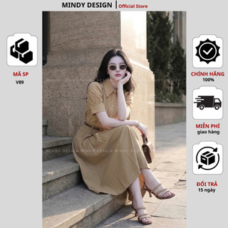 V89 - Chân Váy Xếp Ly Dáng Dài Cao Cấp MindyDesign - Chân Váy Công Sở Cạp Cao Tôn Dáng, Chất Vải Mềm Mịn Không Nhăn