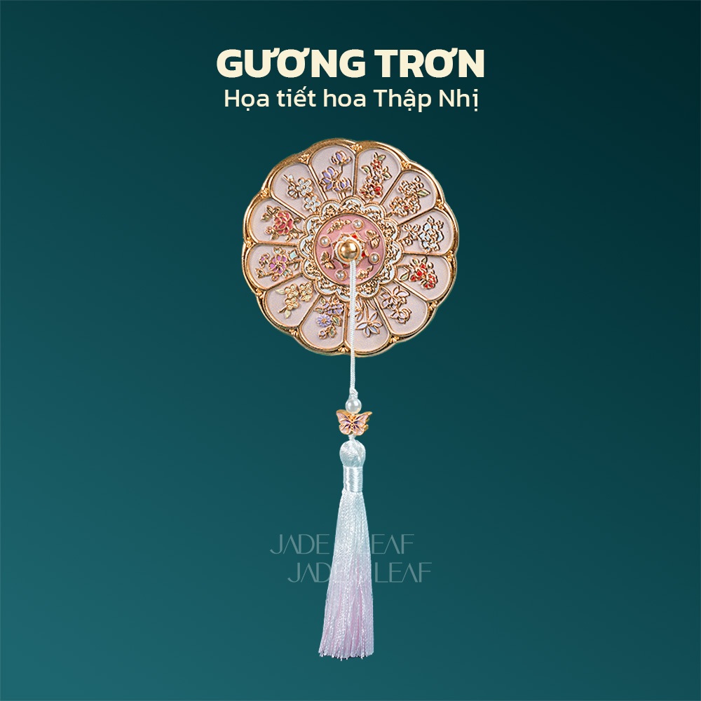 Gương Cầm Tay Jade&Leaf Vintage Cổ Trang Mini Bỏ Túi Trang Điểm Cá Nhân Tiện Lợi Hằng Ngày
