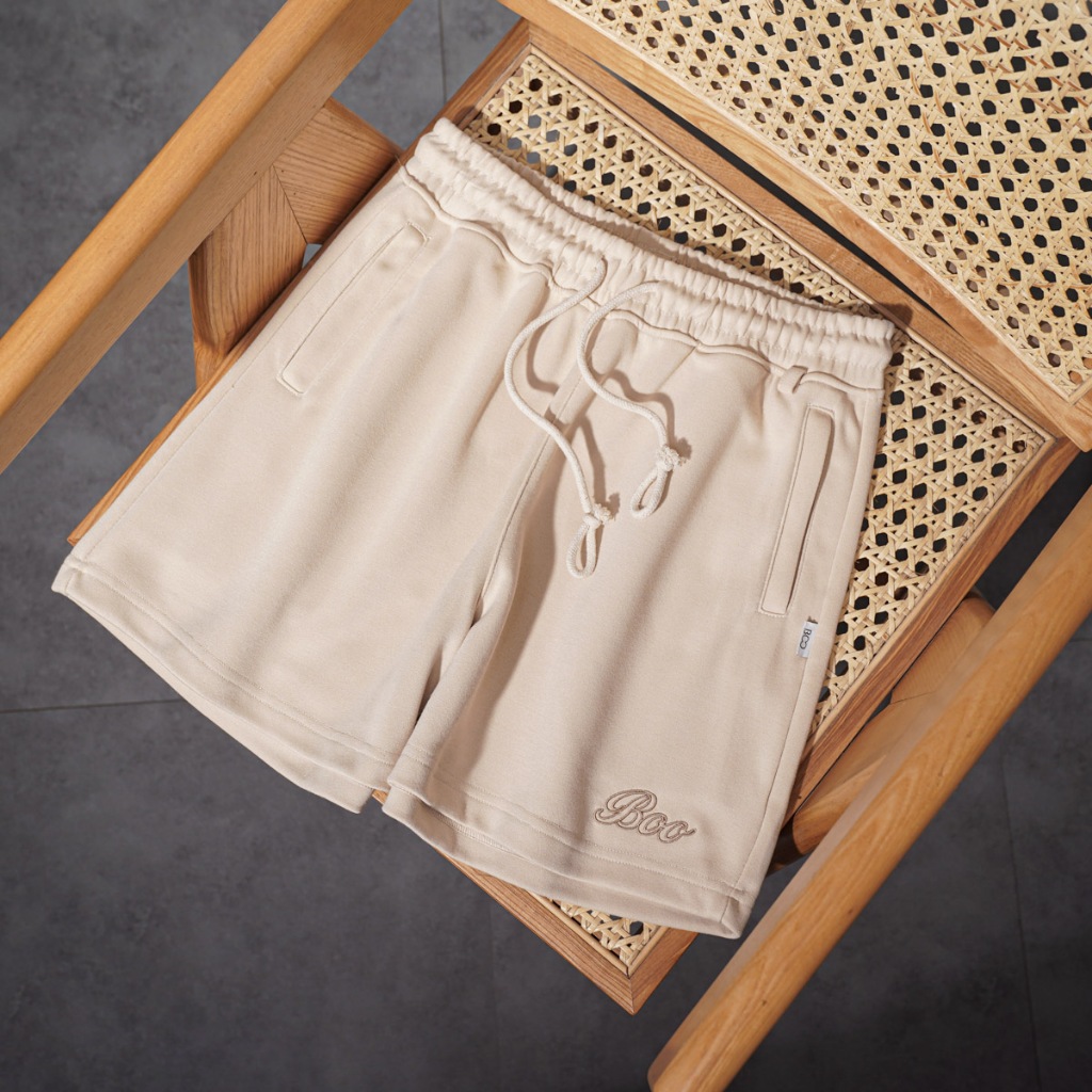 Quần Short Bermuda Nữ BOO Chất Liệu Nỉ Dây Rút Thêu Logo Kiểu Dáng Vừa Vặn, Thiết Kế Trẻ Trung