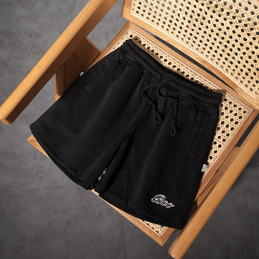 Quần Short Bermuda Nữ BOO Chất Liệu Nỉ Dây Rút Thêu Logo Kiểu Dáng Vừa Vặn, Thiết Kế Trẻ Trung