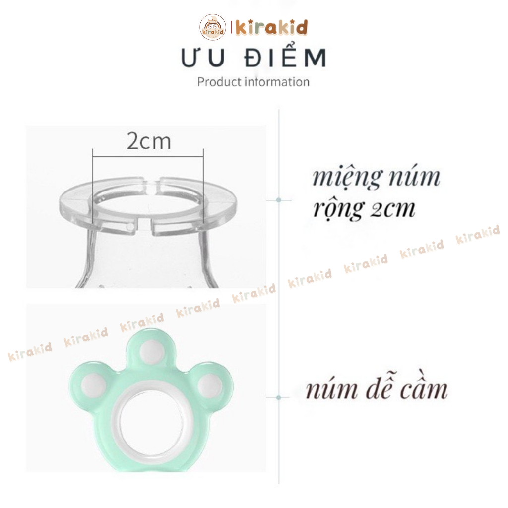 Túi Nhai Misuta Cho Bé Tập Ăn Dặm Chống Hóc Kèm 3 núm
