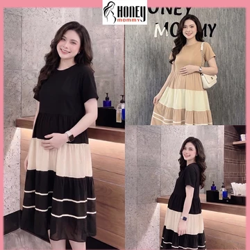 Đầm Bầu Váy Bầu Xinh Mùa Hè Dáng Xòe Chất Cotton Đầm Bầu Công Sở Thiết Kế Trẻ Trung HD4638