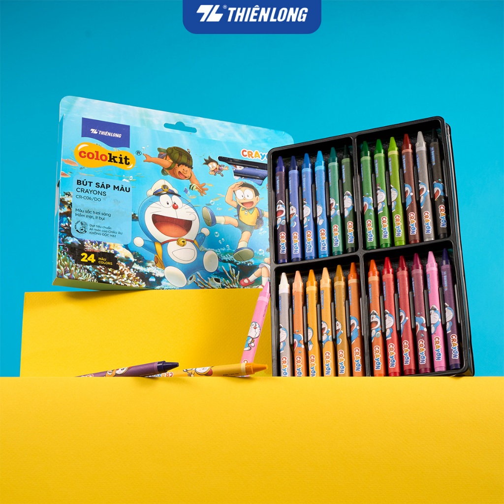 Bút Sáp màu Thiên Long Doraemon CR-C06/DO- 24 màu | BigBuy360 - bigbuy360.vn