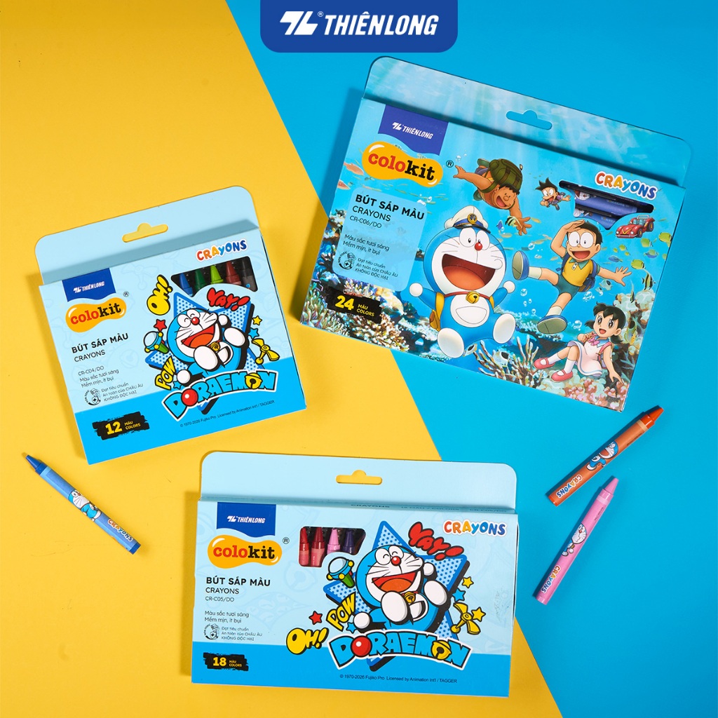Bút Sáp màu Thiên Long Doraemon CR-C06/DO- 24 màu | BigBuy360 - bigbuy360.vn