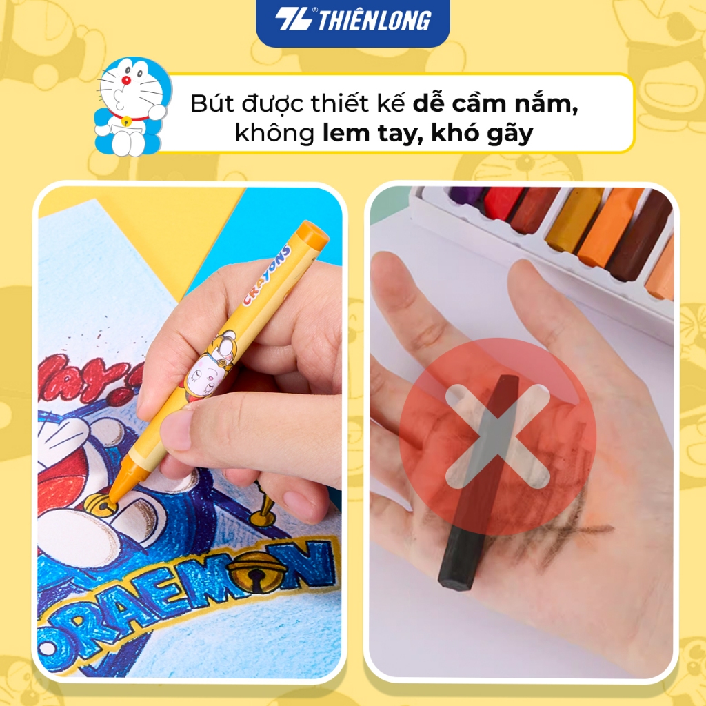 Bút Sáp màu Thiên Long Doraemon CR-C06/DO- 24 màu | BigBuy360 - bigbuy360.vn