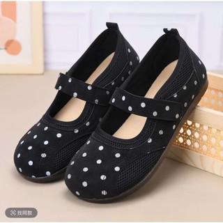 [FORM NHỎ TĂNG 1 SIZE] Giày nữ đế bằng chất vải phối lưới quai dán đế cao su dẻo – Mã 618