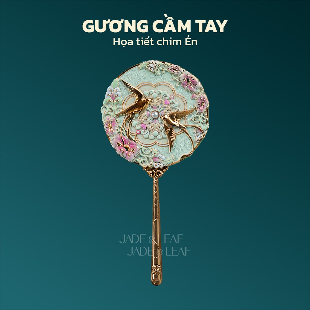 Gương Cầm Tay Hoa Mai Jade&Leaf Gương Mini Trang Điểm Cá Nhân Kiểu Vintage Cổ Trang Bỏ Túi Tiện Lợi