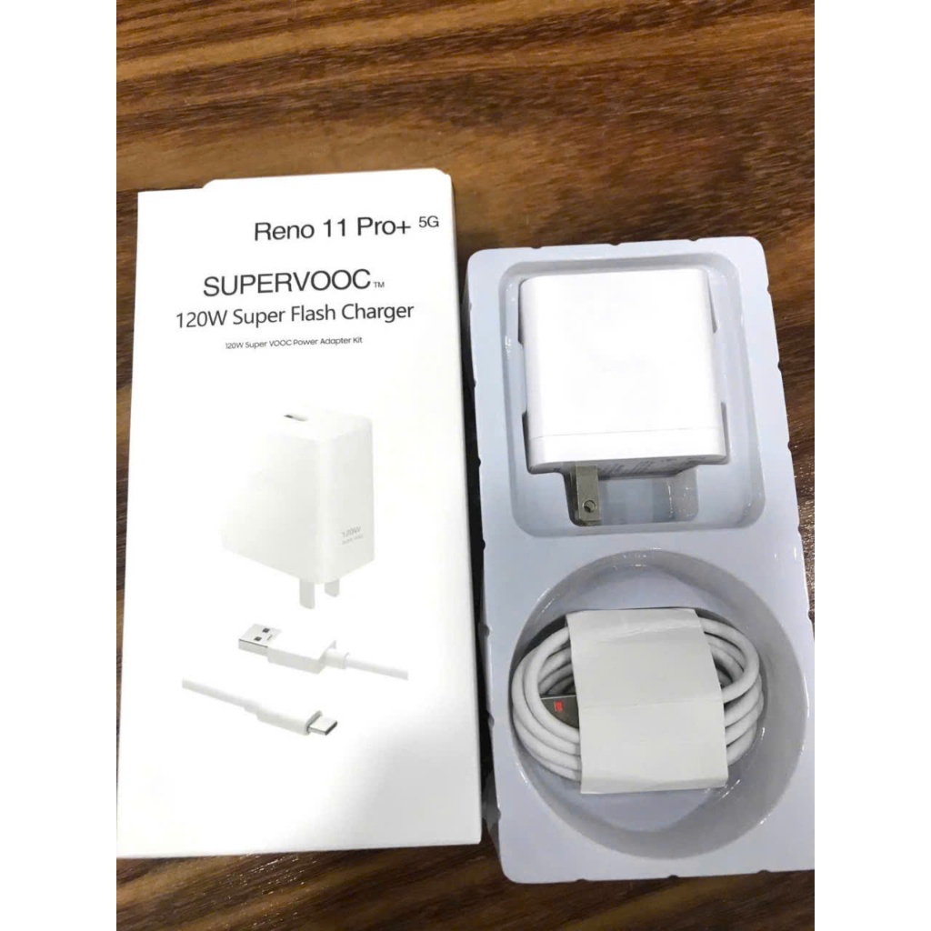 Bộ Củ Cáp Sạc Nhanh SuperVOOC 120W Kèm Cáp USB Hỗ Trợ Sạc Nhanh Công Suất Cao