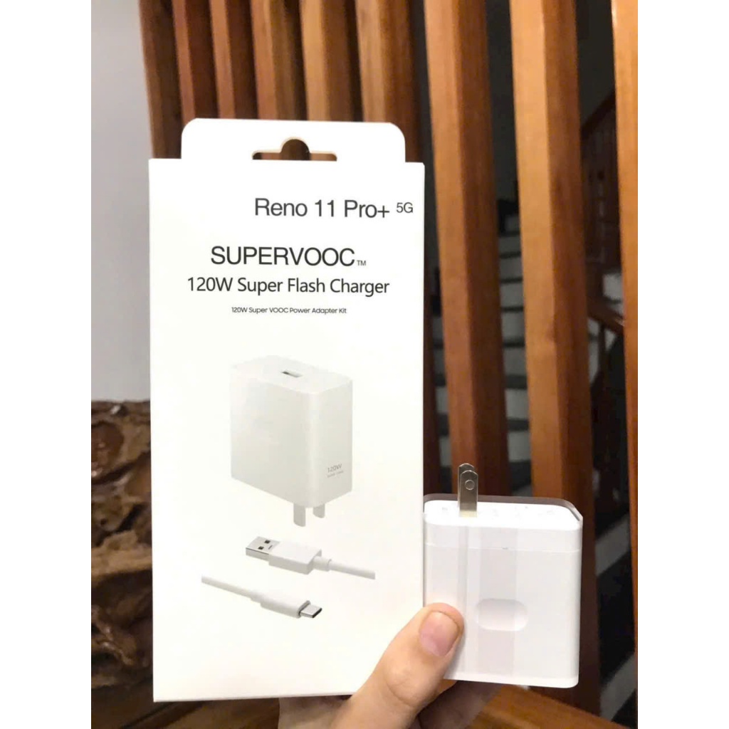 Bộ Củ Cáp Sạc Nhanh SuperVOOC 120W Kèm Cáp USB Hỗ Trợ Sạc Nhanh Công Suất Cao