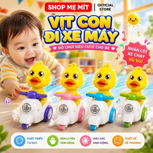 🐤 Đồ Chơi Vịt Con Chạy Đà Cho Bé – Vịt Scooter Tự Di Chuyển, Xoay Đầu Phát Âm Thanh Vui Nhộn