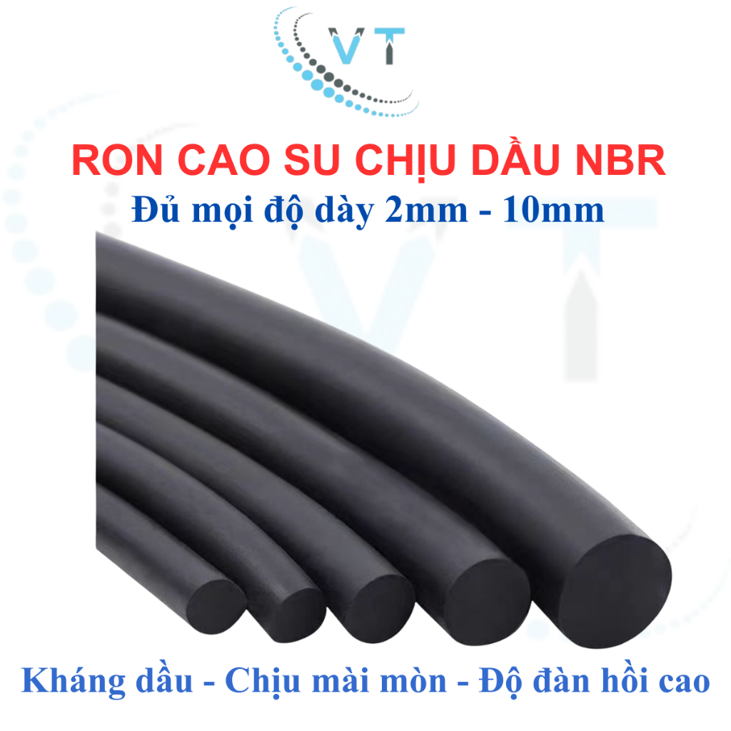 [Túi 3-5 Mét] Ron Cao Su Chịu Dầu Dạng Dây Tròn Cuộn Độ Dày 2mm 3mm 4mm 5mm 6mm 8mm 10mm Gioăng NBR Làm Kín Khít Cao Cấp
