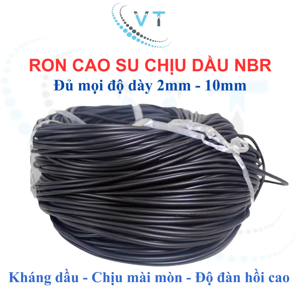 [Túi 3-5 Mét] Ron Cao Su Chịu Dầu Dạng Dây Tròn Cuộn Độ Dày 2mm 3mm 4mm 5mm 6mm 8mm 10mm Gioăng NBR Làm Kín Khít Cao Cấp