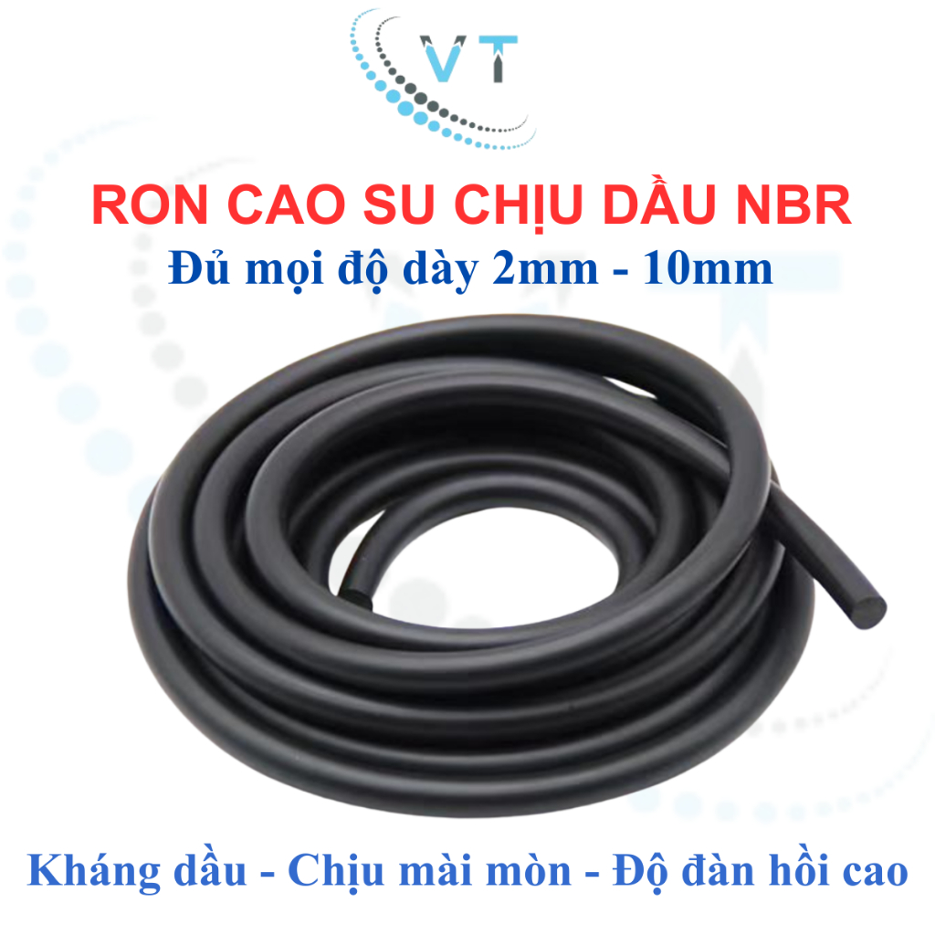 [Túi 3-5 Mét] Ron Cao Su Chịu Dầu Dạng Dây Tròn Cuộn Độ Dày 2mm 3mm 4mm 5mm 6mm 8mm 10mm Gioăng NBR Làm Kín Khít Cao Cấp