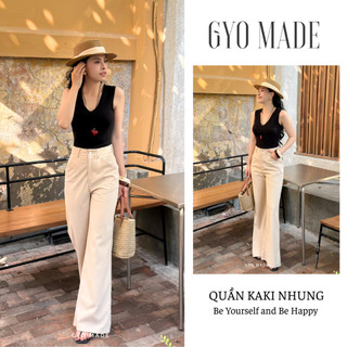 [NEW] Quần kaki nữ dáng loe nhẹ GYOMADE® chất kaki nhung cao cấp đứng form tôn dáng thanh lịch | GQ023