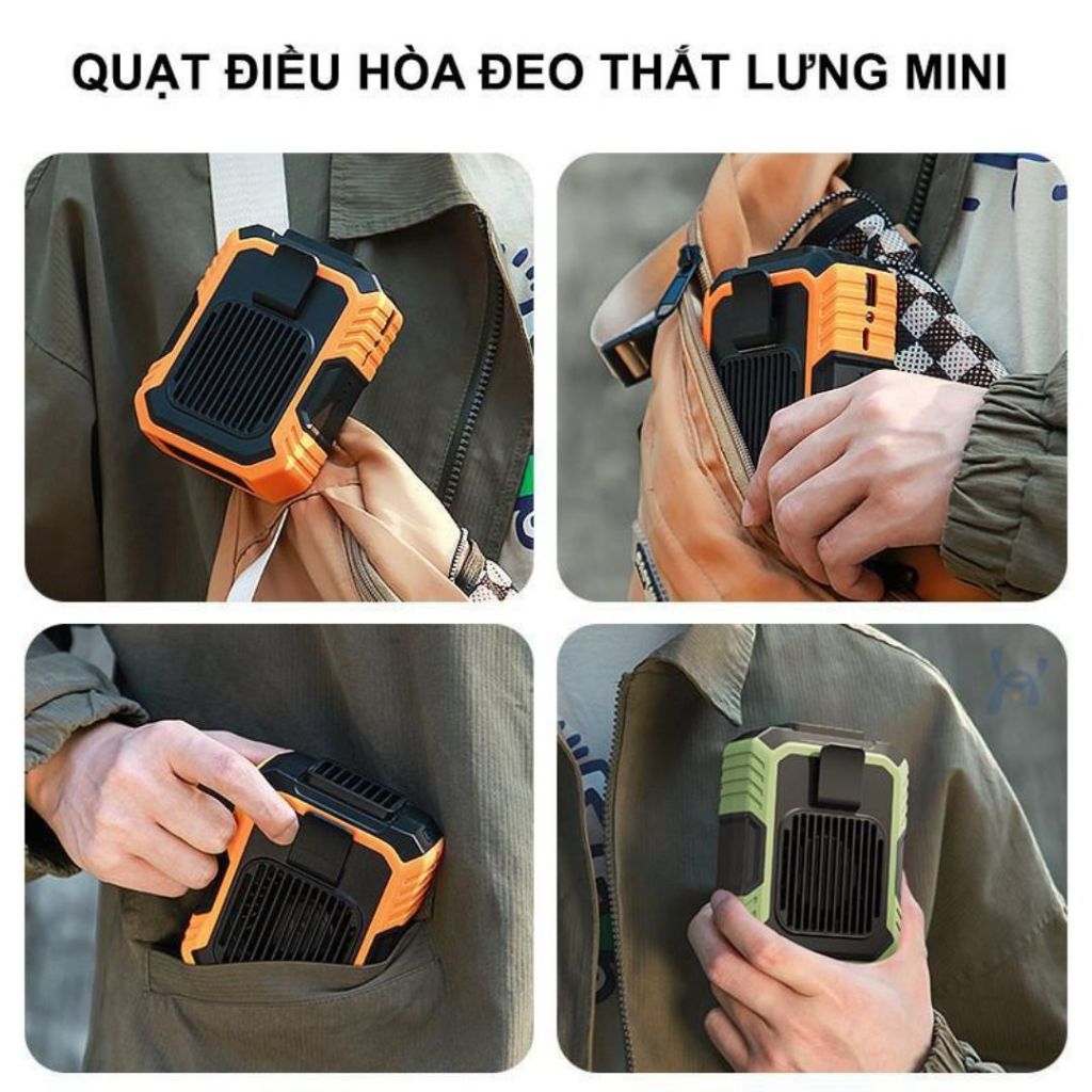 Quạt Đeo Hông Mini ALOHOME – Quạt Đeo Eo Làm Mát Cá Nhân Pin Sạc Di Động Nhỏ Gọn Tiện Lợi