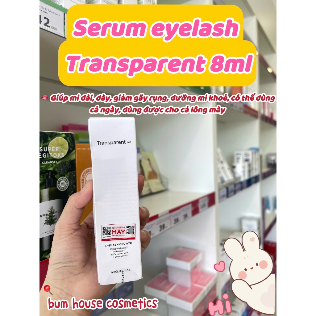 [HÀNG CTY] Huyết thanh dưỡng dày và dài mi Transparent Lab EYELASH GROWTH 8ml