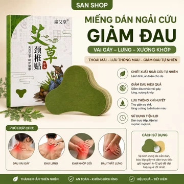 Miếng Dán Ngải Cứu Giảm Đau Vai Gáy Lưng Xương Khớp Thoải Mái Lưu Thông Máu Sanshop