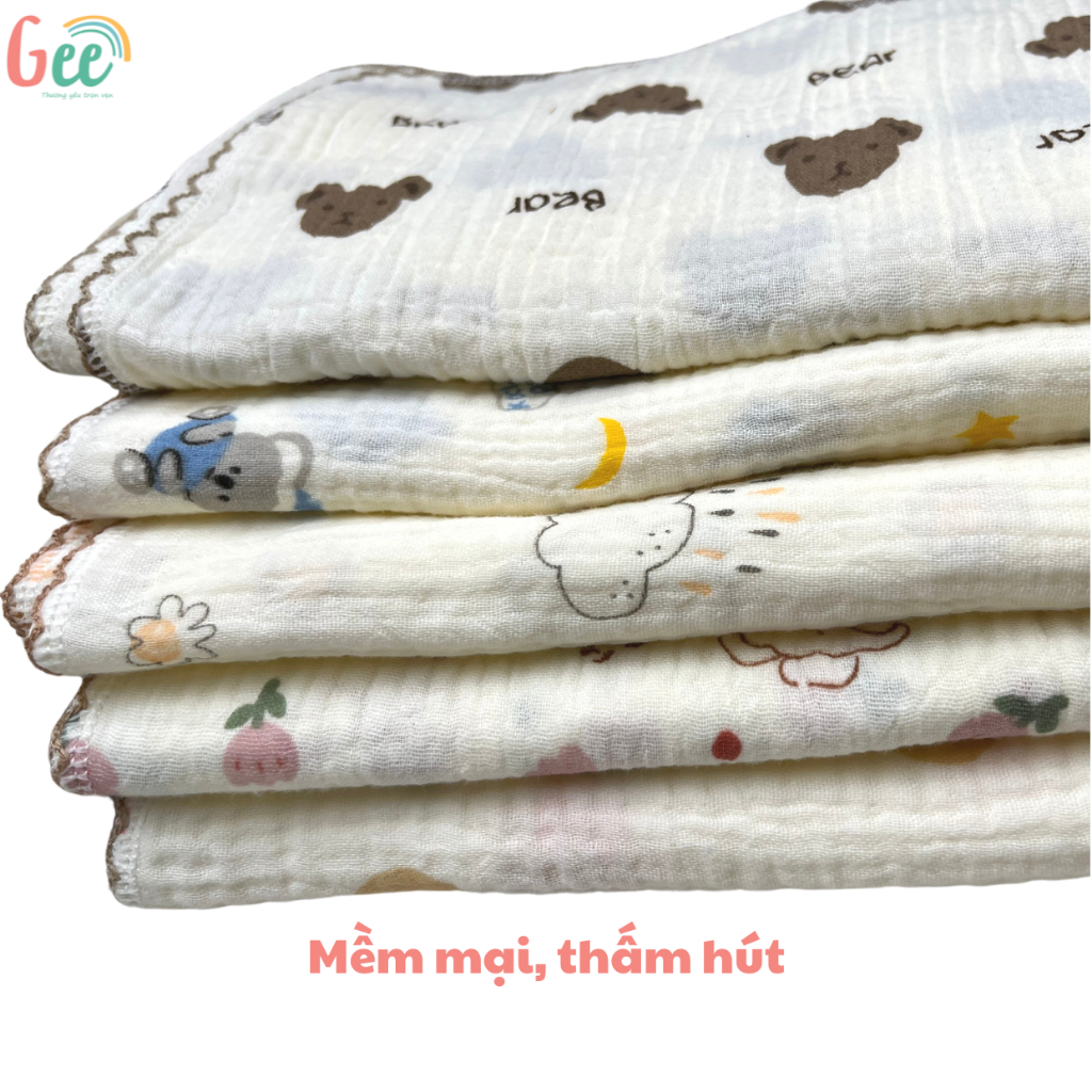 [HÀNG TẶNG KHÔNG BÁN] Khăn sữa muslin khăn xô 2 lớp mềm mịn thấm hút, an toàn cho bé 30x30cm