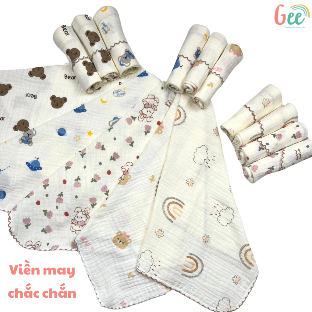 [HÀNG TẶNG KHÔNG BÁN] Khăn sữa muslin khăn xô 2 lớp mềm mịn thấm hút, an toàn cho bé 30x30cm