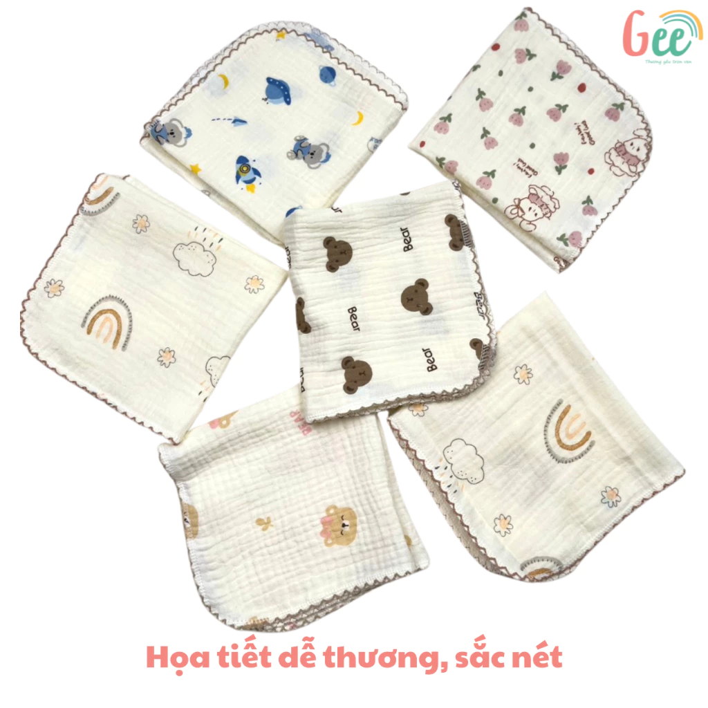 [HÀNG TẶNG KHÔNG BÁN] Khăn sữa muslin khăn xô 2 lớp mềm mịn thấm hút, an toàn cho bé 30x30cm