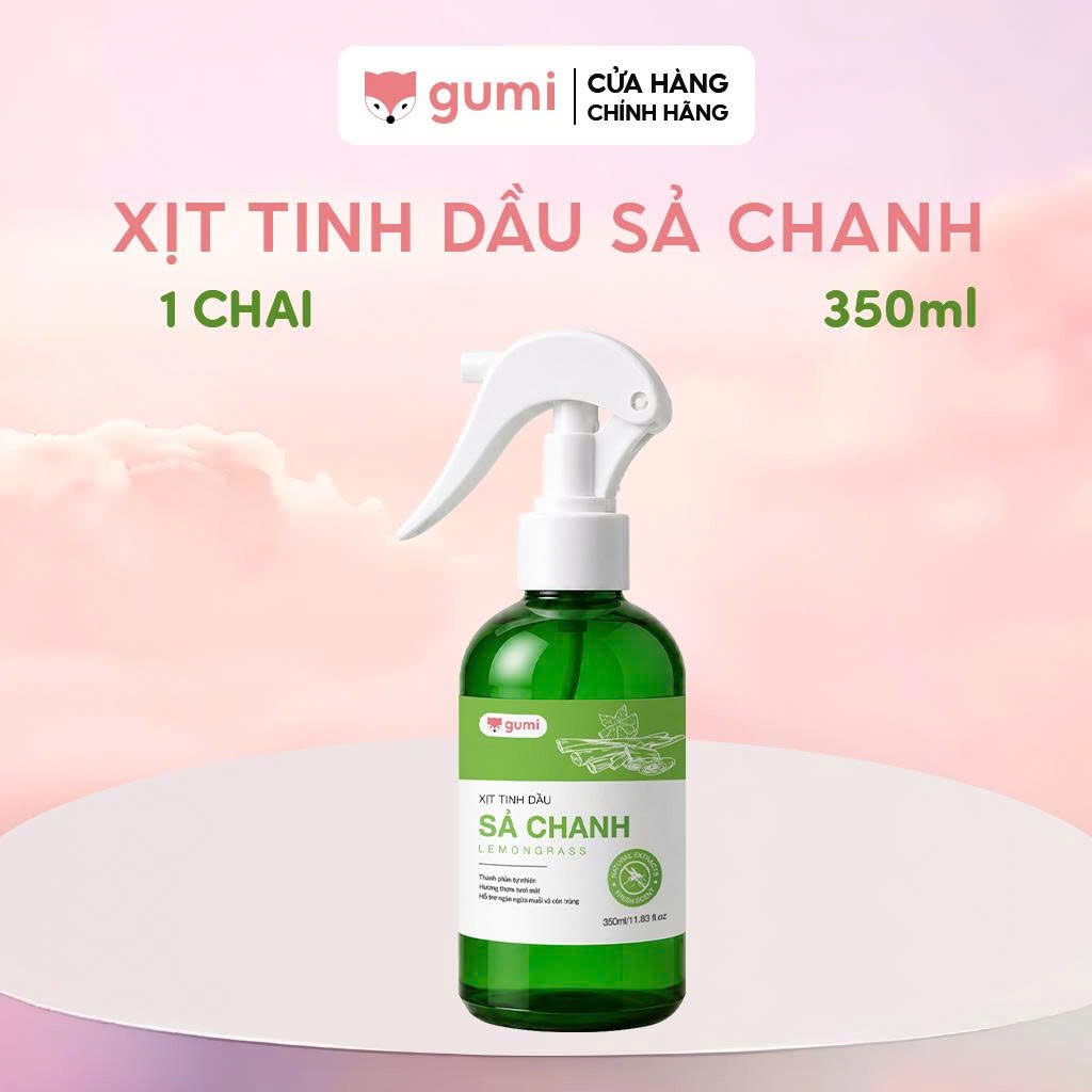 Xịt Tinh Dầu Sả Chanh GUMI 350ml - Hỗ Trợ Đuổi Muỗi & Côn Trùng, Thành Phần Thiên Nhiên An Toàn