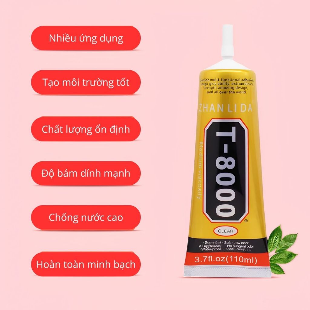 KEO DÁN T8000 - Thường sử dụng dán trên kim loại, thủy tinh, nhựa, cao su, giấy...